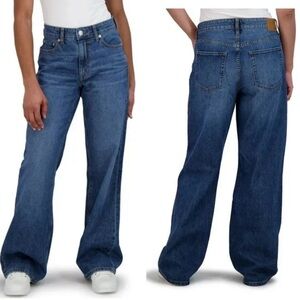 NWT Aeropostale Women's 14 High Rise Wide Leg Jeans Dark Wash Baggy